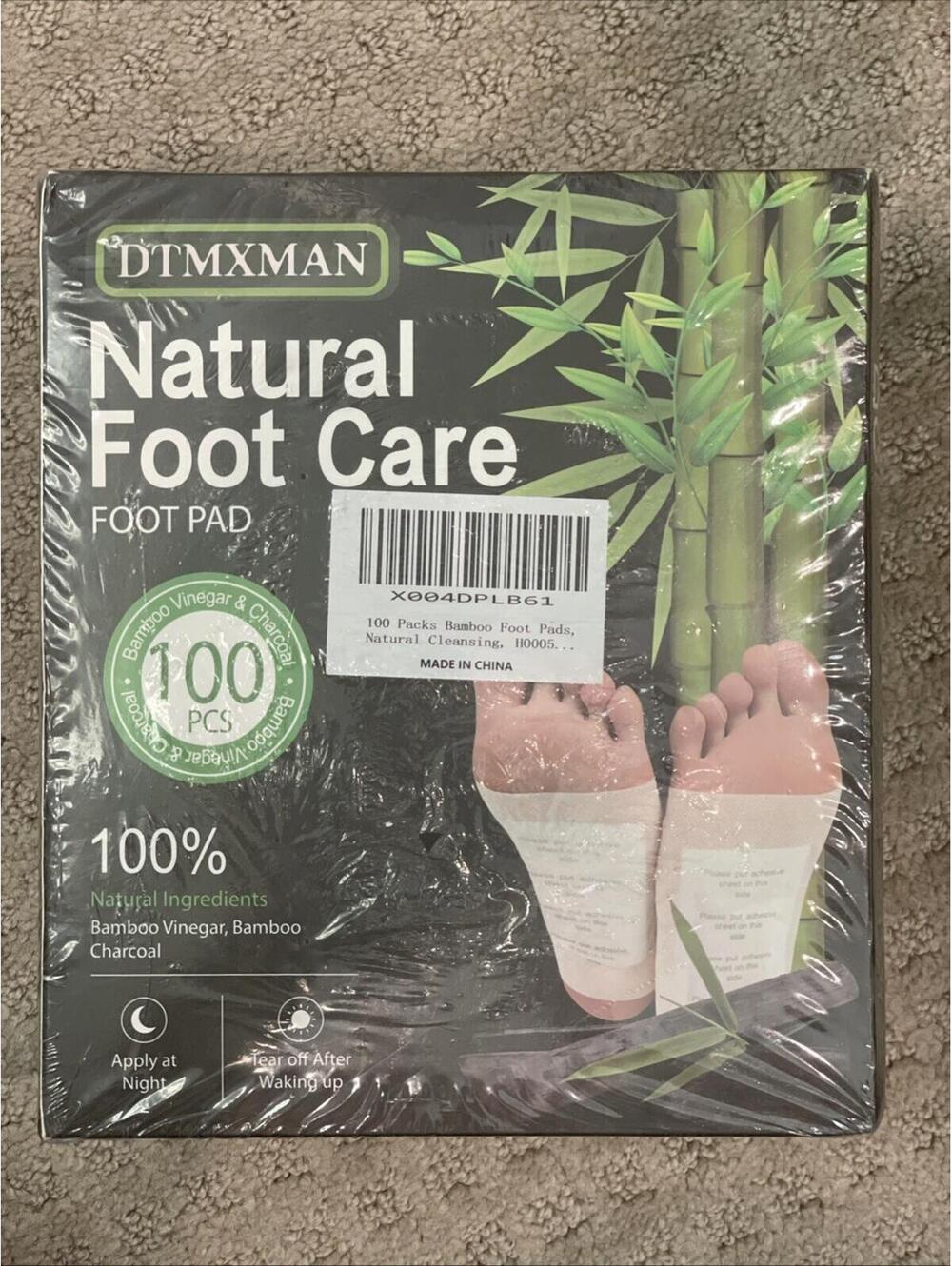 Natural Bamboo Foot Pads Detox - 100 Packs